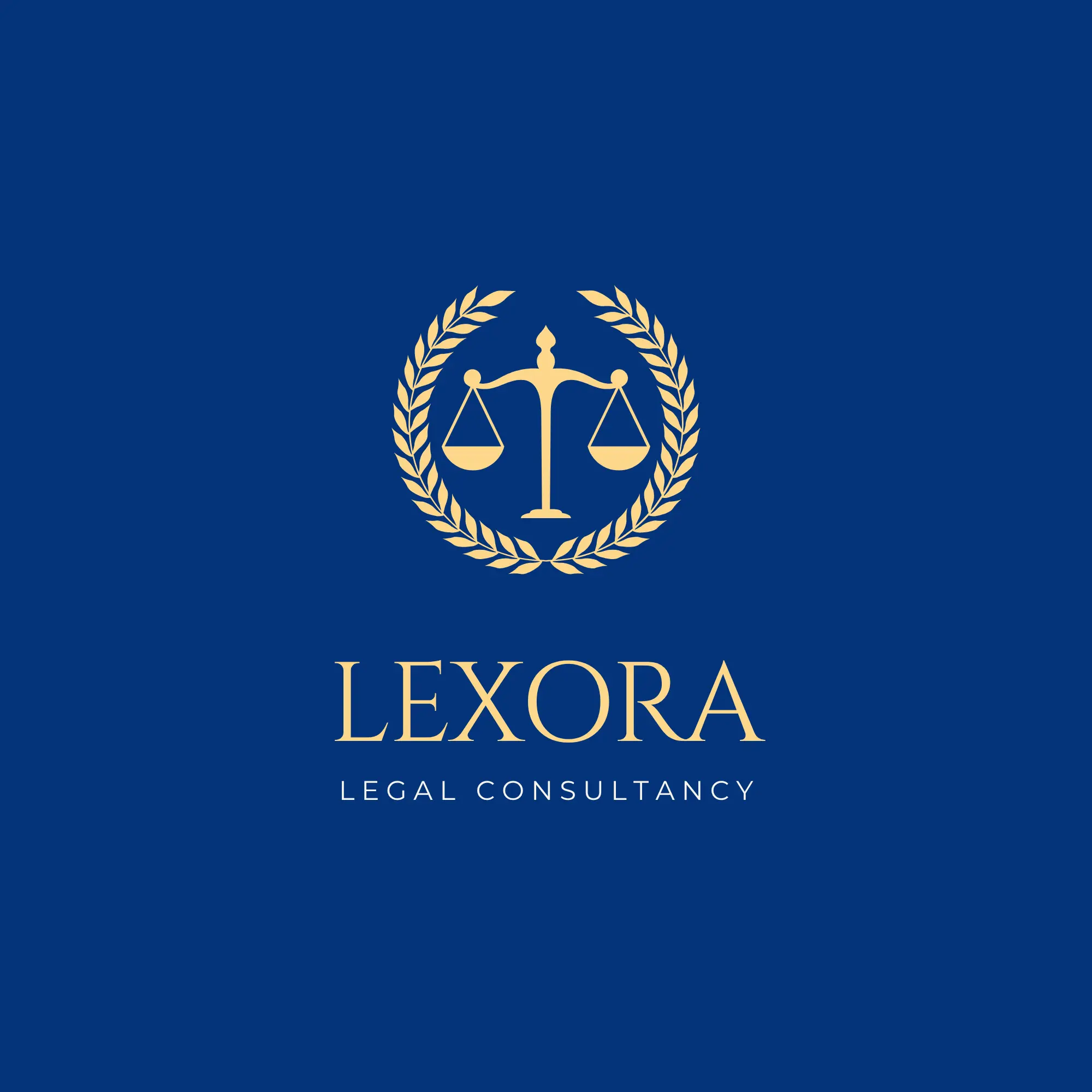 Blue and Gold Modern Legal Consultancy Logo