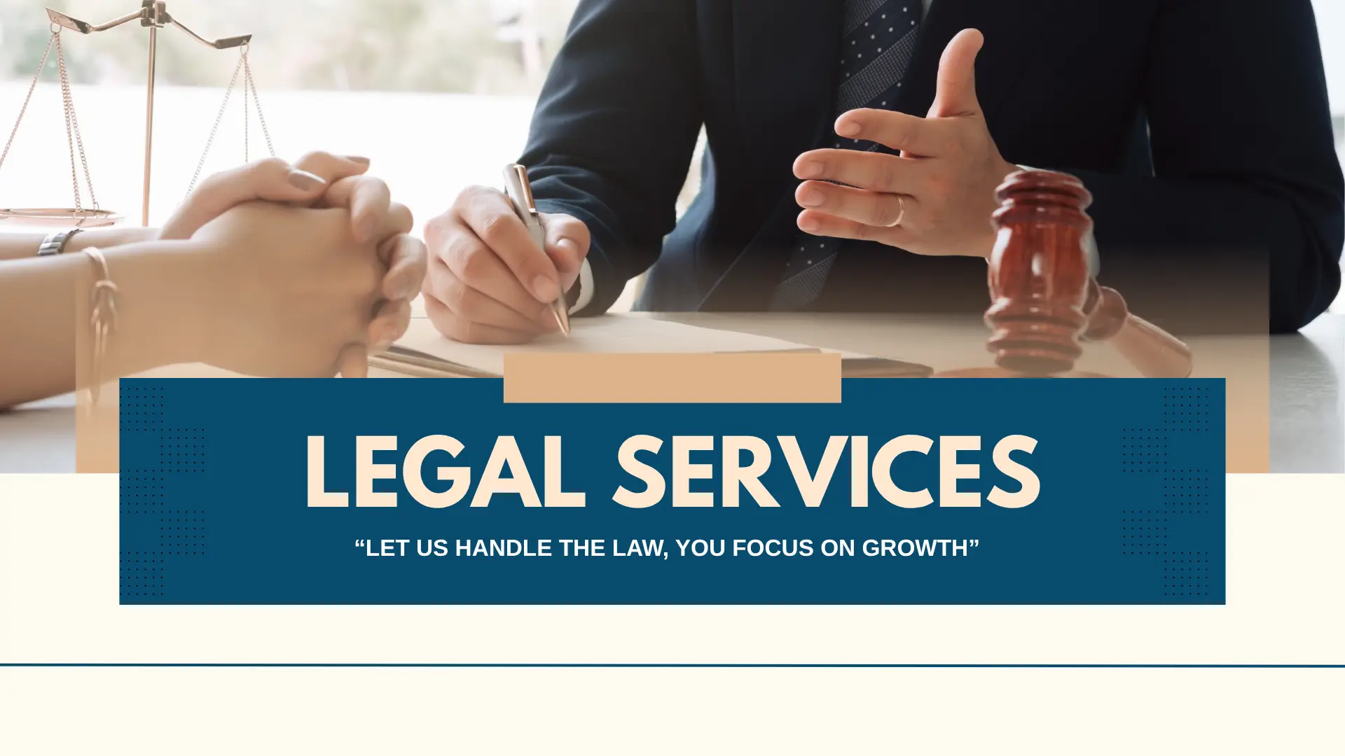 Navy and Beige Modern Legal Services Presentation